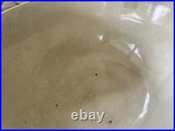 ANTIQUE VINTAGE WHITE Ironstone MIXING BOWLHEAVILY STAINED & CRAZEDEx. LgEARLY