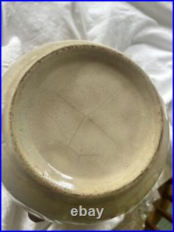 ANTIQUE VINTAGE WHITE Ironstone MIXING BOWLHEAVILY STAINED & CRAZEDEx. LgEARLY