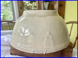 ANTIQUE VINTAGE WHITE Ironstone MIXING BOWLHEAVILY STAINED & CRAZEDEx. LgEARLY