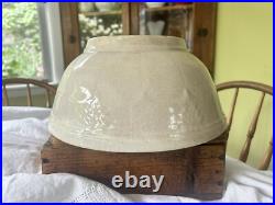 ANTIQUE VINTAGE WHITE Ironstone MIXING BOWLHEAVILY STAINED & CRAZEDEx. LgEARLY