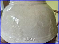 ANTIQUE VINTAGE WHITE Ironstone MIXING BOWLHEAVILY STAINED & CRAZEDEx. LgEARLY