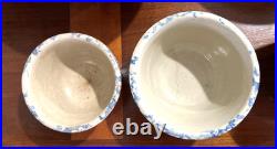 ATQ SET of 7 REDWING SPONGEWARE PANELED CROCK NESTED BOWLS SIZE 5 6 7 8 9 10 11