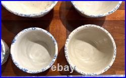 ATQ SET of 7 REDWING SPONGEWARE PANELED CROCK NESTED BOWLS SIZE 5 6 7 8 9 10 11
