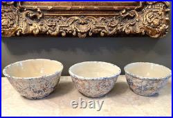 ATQ SET of 7 REDWING SPONGEWARE PANELED CROCK NESTED BOWLS SIZE 5 6 7 8 9 10 11