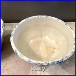 ATQ SET of 7 REDWING SPONGEWARE PANELED CROCK NESTED BOWLS SIZE 5 6 7 8 9 10 11