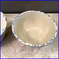 ATQ SET of 7 REDWING SPONGEWARE PANELED CROCK NESTED BOWLS SIZE 5 6 7 8 9 10 11