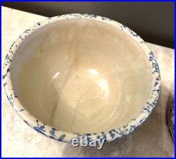 ATQ SET of 7 REDWING SPONGEWARE PANELED CROCK NESTED BOWLS SIZE 5 6 7 8 9 10 11
