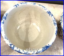 ATQ SET of 7 REDWING SPONGEWARE PANELED CROCK NESTED BOWLS SIZE 5 6 7 8 9 10 11