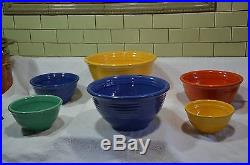 AWESOME Vintage 6 piece Bauer Nesting Bowls Full Original Set- Best Ive seen