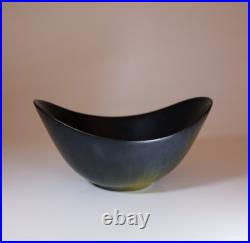 A Black & Green Vintage Ceramic Bowl Gunnar Nylund Rörstrand Midcentury Modern