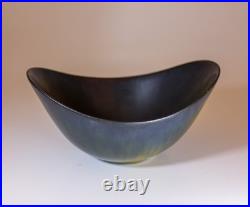 A Black & Green Vintage Ceramic Bowl Gunnar Nylund Rörstrand Midcentury Modern
