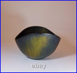 A Black & Green Vintage Ceramic Bowl Gunnar Nylund Rörstrand Midcentury Modern A Black & Green Vintage Ceramic Bowl Gunnar Nylund Rörstrand Midcentury Modern