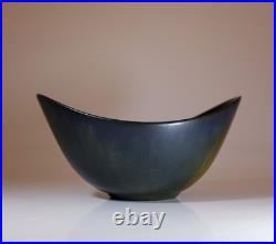 A Black & Green Vintage Ceramic Bowl Gunnar Nylund Rörstrand Midcentury Modern