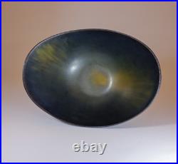 A Black & Green Vintage Ceramic Bowl Gunnar Nylund Rörstrand Midcentury Modern