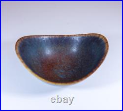 A Blue & Brown Vintage Ceramic Bowl Gunnar Nylund Rörstrand Sweden 1950s