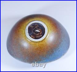 A Blue & Brown Vintage Ceramic Bowl Gunnar Nylund Rörstrand Sweden 1950s