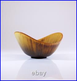 A Lightbrown Vintage Ceramic Bowl Gunnar Nylund Rörstrand Sweden 1950s