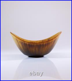A Lightbrown Vintage Ceramic Bowl Gunnar Nylund Rörstrand Sweden 1950s