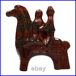 A vintage USSR pottery horse and riders sculpture Zakarpatje 1960's 60's