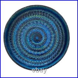 Aldo Londi Bitossi Rimini Blue Italian Mid Century Modernism Pottery Large Bowl