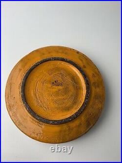 Aldo Londi Bitossi ceramic bowl centerpiece Mondrian Orange Mod Vintage