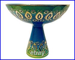 Aldo Londi for Bitossi Pottery Rimini Blu Pedestal Centerpiece Bowl