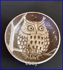 Anderson Design Maine MID Century Modern Owl Studio Art Pottery Dish Bowl