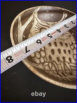 Anderson Design Maine MID Century Modern Owl Studio Art Pottery Dish Bowl
