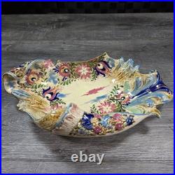 Antique 1880-1895 Fischer J. Budapest Hungarian Majolica Reticulated Centerpiece