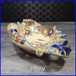 Antique 1880-1895 Fischer J. Budapest Hungarian Majolica Reticulated Centerpiece