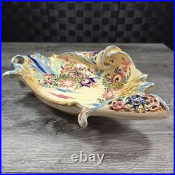 Antique 1880-1895 Fischer J. Budapest Hungarian Majolica Reticulated Centerpiece