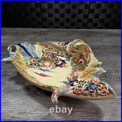 Antique 1880-1895 Fischer J. Budapest Hungarian Majolica Reticulated Centerpiece