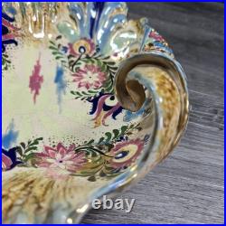 Antique 1880-1895 Fischer J. Budapest Hungarian Majolica Reticulated Centerpiece