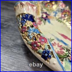 Antique 1880-1895 Fischer J. Budapest Hungarian Majolica Reticulated Centerpiece