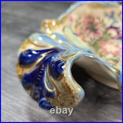 Antique 1880-1895 Fischer J. Budapest Hungarian Majolica Reticulated Centerpiece