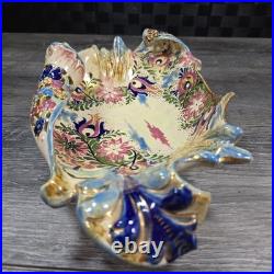 Antique 1880-1895 Fischer J. Budapest Hungarian Majolica Reticulated Centerpiece