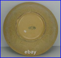 Antique 1880's Large Yellow Ware Stoneware Embossed Philadelphia Pottery Mixing