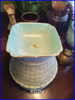 Antique 19th C Chinese Families Rose Square Bowl Turquoise KUILONG