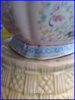 Antique 19th C Chinese Families Rose Square Bowl Turquoise KUILONG