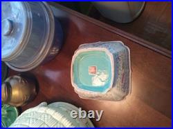 Antique 19th C Chinese Families Rose Square Bowl Turquoise KUILONG