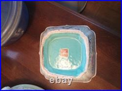Antique 19th C Chinese Families Rose Square Bowl Turquoise KUILONG