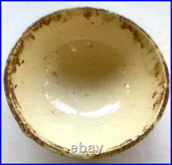 Antique 19th C Yellow ware Spongeware Footed Bowl Brown Spatter Pedestal Antique 19th C Yellow ware Spongeware Footed Bowl Brown Spatter Pedestal