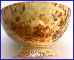 Antique 19th C Yellow ware Spongeware Footed Bowl Brown Spatter Pedestal Antique 19th C Yellow ware Spongeware Footed Bowl Brown Spatter Pedestal