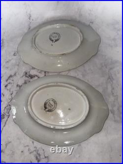 Antique B. & H DANISH FERN Black Ironstone Transferware Blakeman Henderson Trays