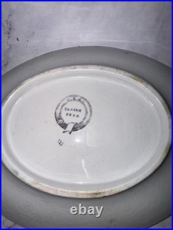 Antique B. & H DANISH FERN Black Ironstone Transferware Blakeman Henderson Trays