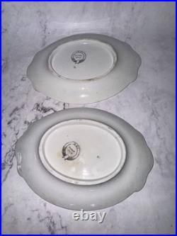 Antique B. & H DANISH FERN Black Ironstone Transferware Blakeman Henderson Trays