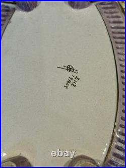 Antique Capodimonte Hand Painted Footed Oval Bowl 11.5/7