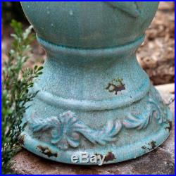 Antique Ceramic Bird Bath Pedestal Vintage Garden Yard Decor Water Bowl Outdoor
