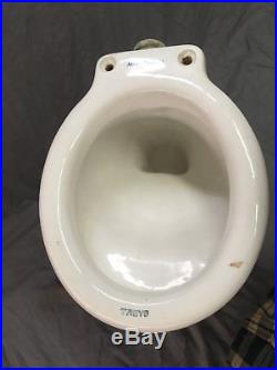 Antique Ceramic White Porcelain Vitreous China Toilet Bowl Vtg Plumbing 744-17E