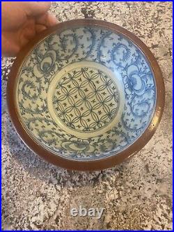 Antique Chinese Batavia Temple Pottery Bowl Beautiful